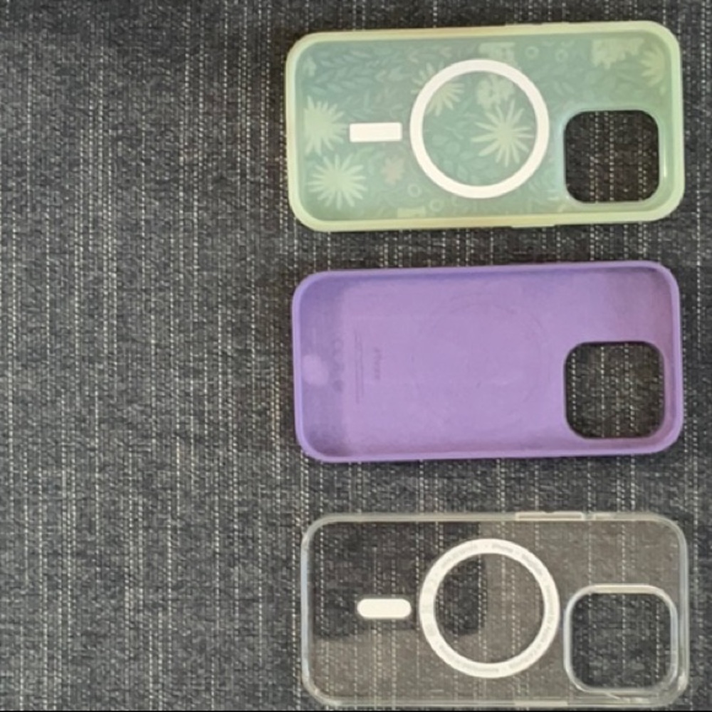 Apple iPhone 14 Pro Cases - Set of Three - Green, Purple, Clear - Picture 2 of 2